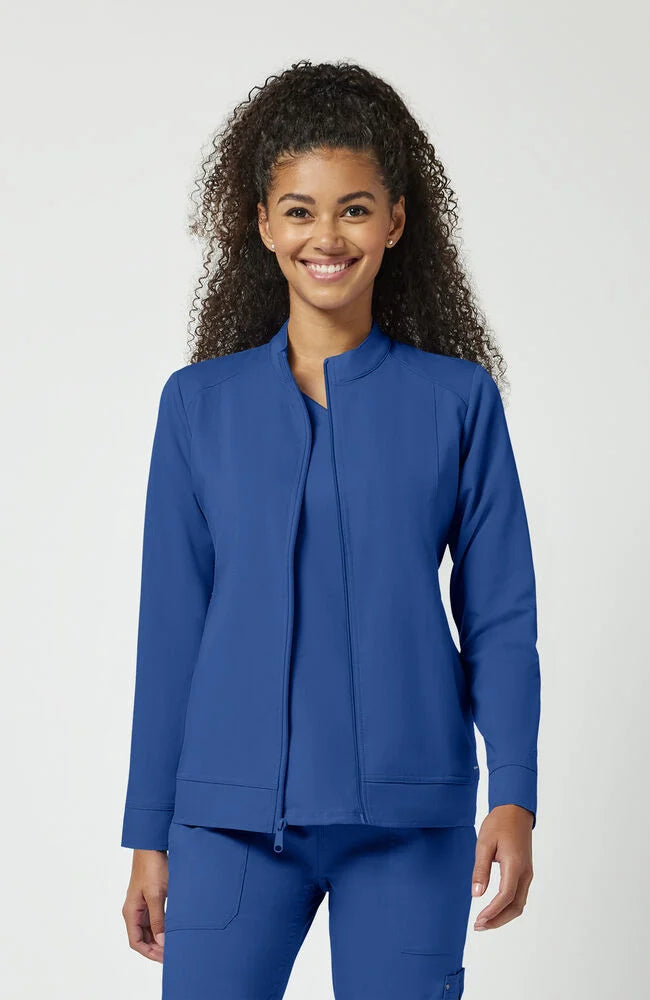 Women's Dakota Zip Front Scrub Jacket - Royal