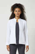 Women's Dakota Zip Front Scrub Jacket - White