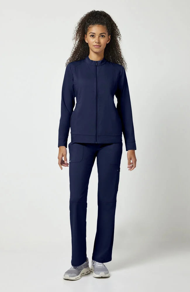 Women's Dakota Zip Front Scrub Jacket - Navy
