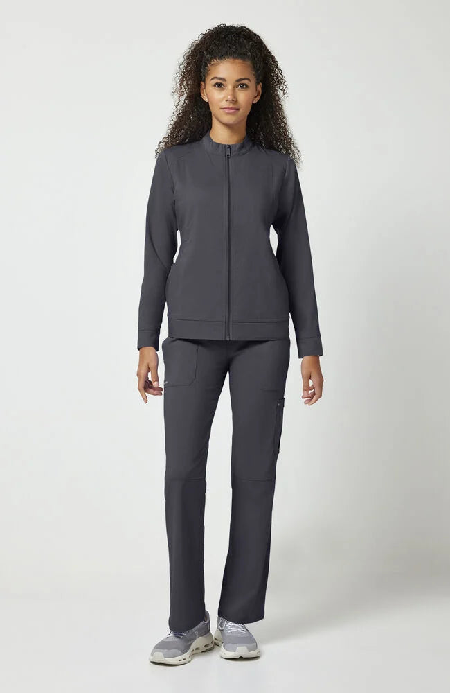 Women's Dakota Zip Front Scrub Jacket - Pewter