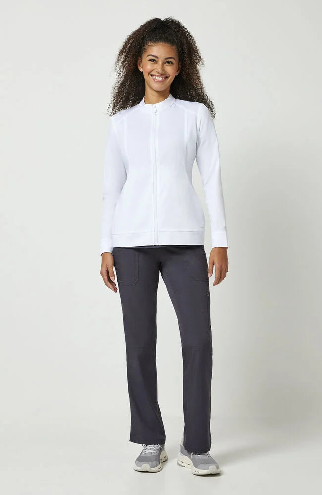 Women's Dakota Zip Front Scrub Jacket - White