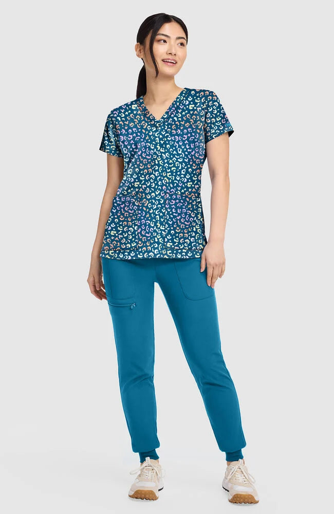 Women's Vicky Magical Cheetah Print Scrub Top