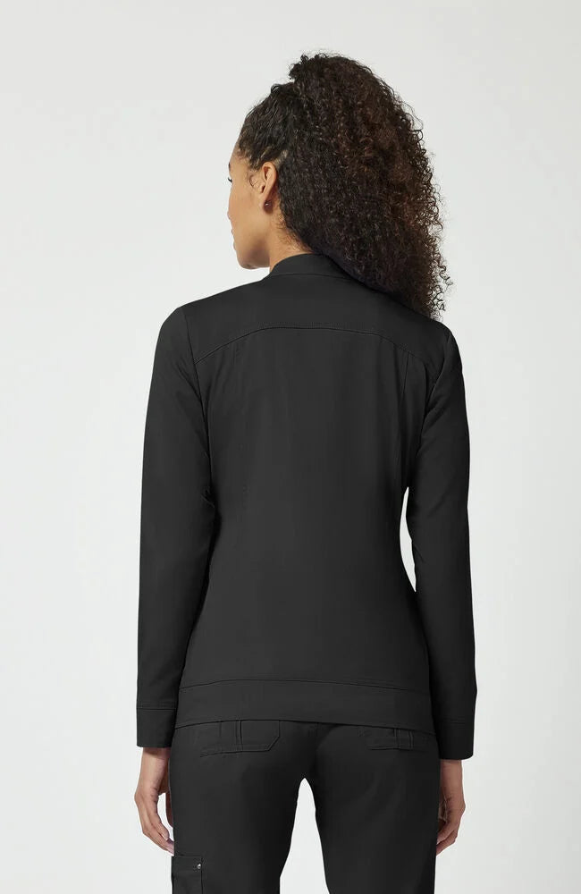 Women's Dakota Zip Front Scrub Jacket - Black