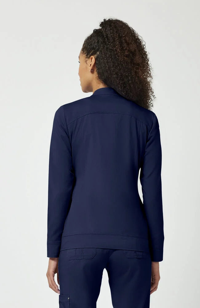 Women's Dakota Zip Front Scrub Jacket - Navy