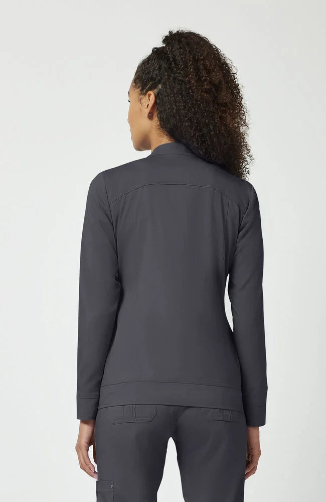 Women's Dakota Zip Front Scrub Jacket - Pewter