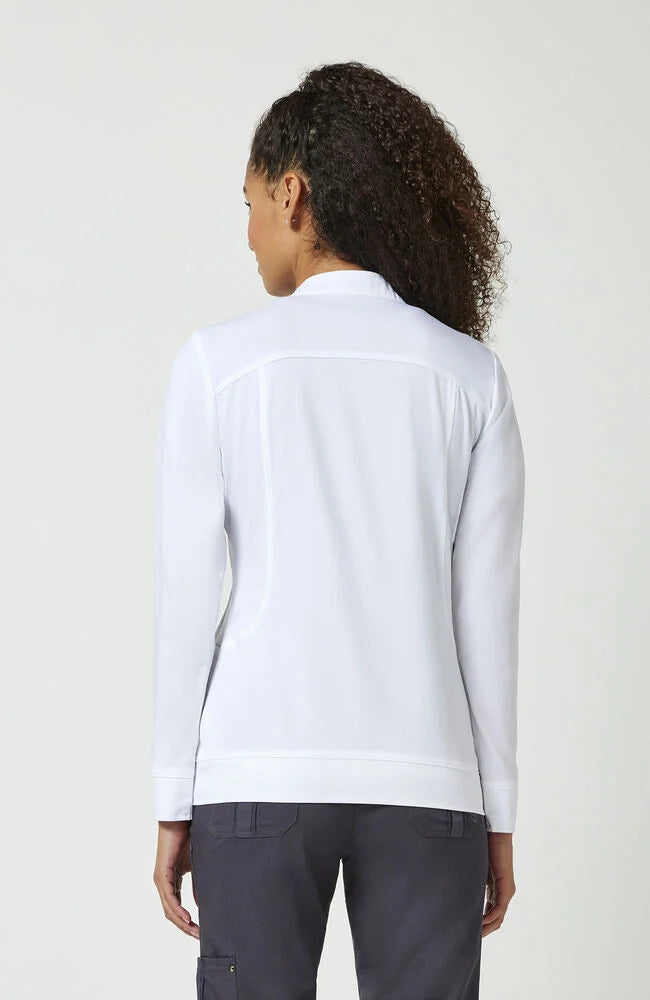 Women's Dakota Zip Front Scrub Jacket - White