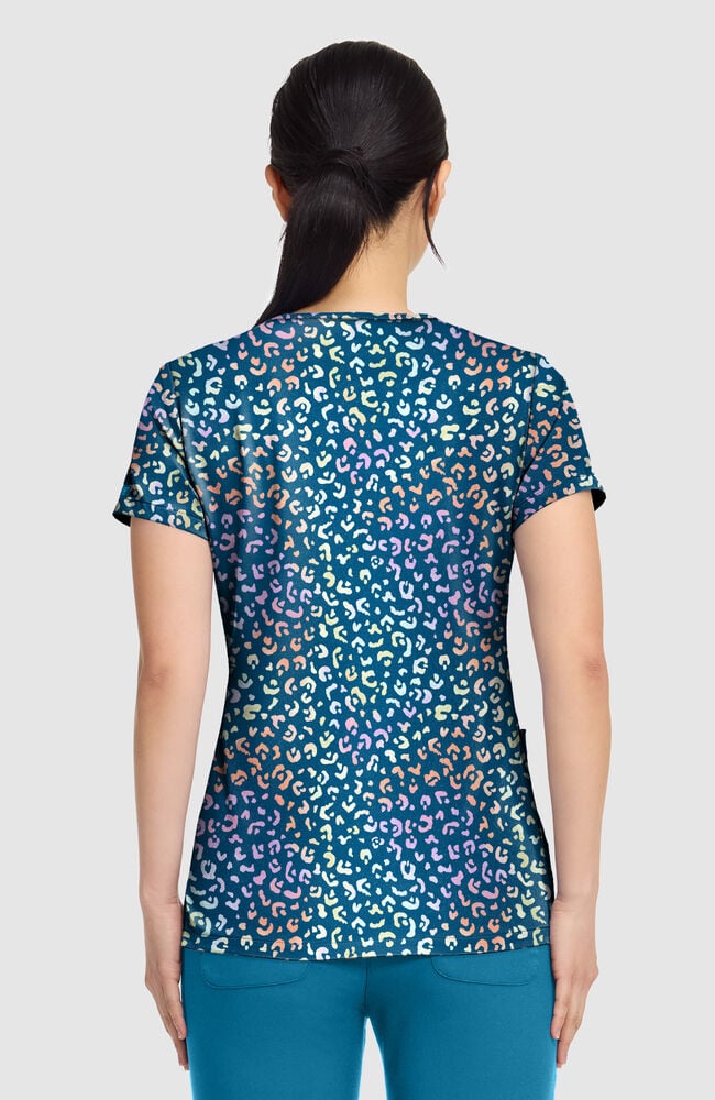 Women's Vicky Magical Cheetah Print Scrub Top