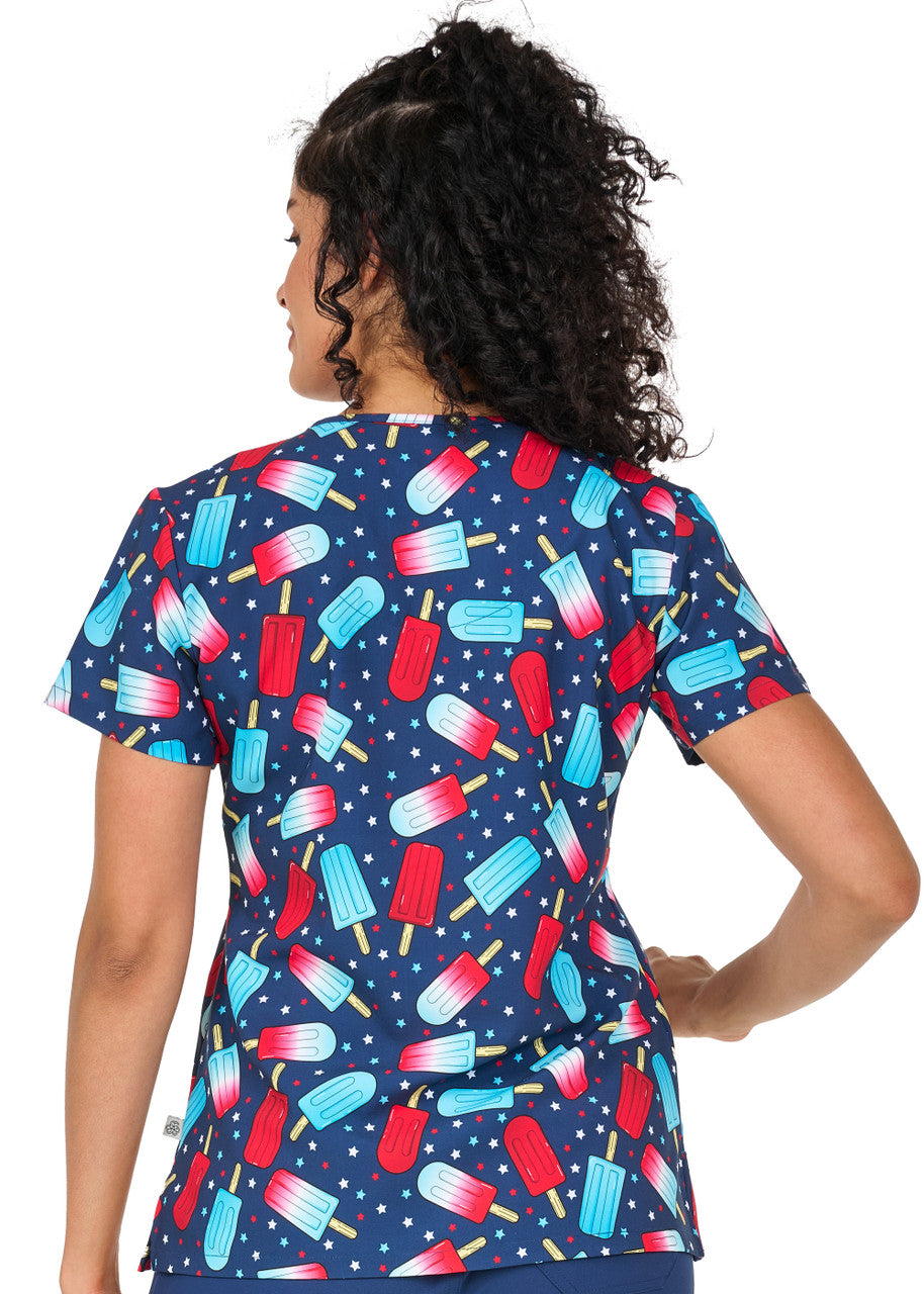 Women's Audrey Print Top - Red, White, and Chill