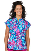 Diana Mandarin Collar Print Top - Floral Fusion