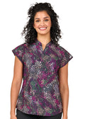 Diana Mandarin Collar Print Top - Razzle & Dazzle
