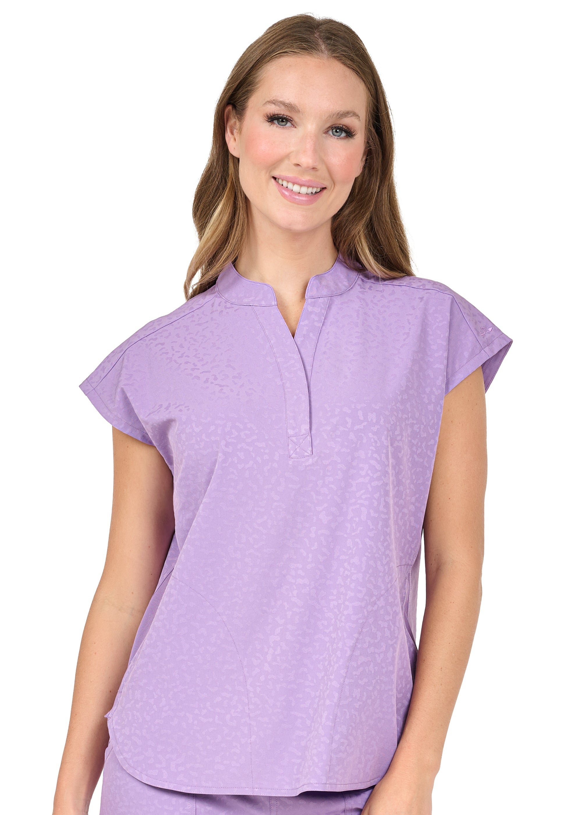 Piper Tuck In Top - Purple Smoke Jacquard
