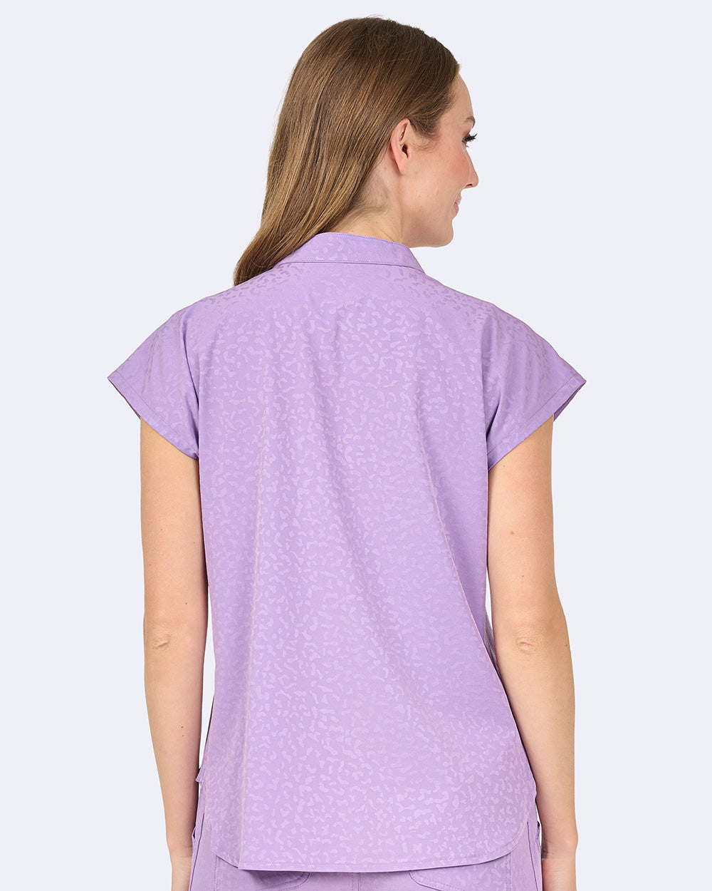 Piper Tuck In Top - Purple Smoke Jacquard