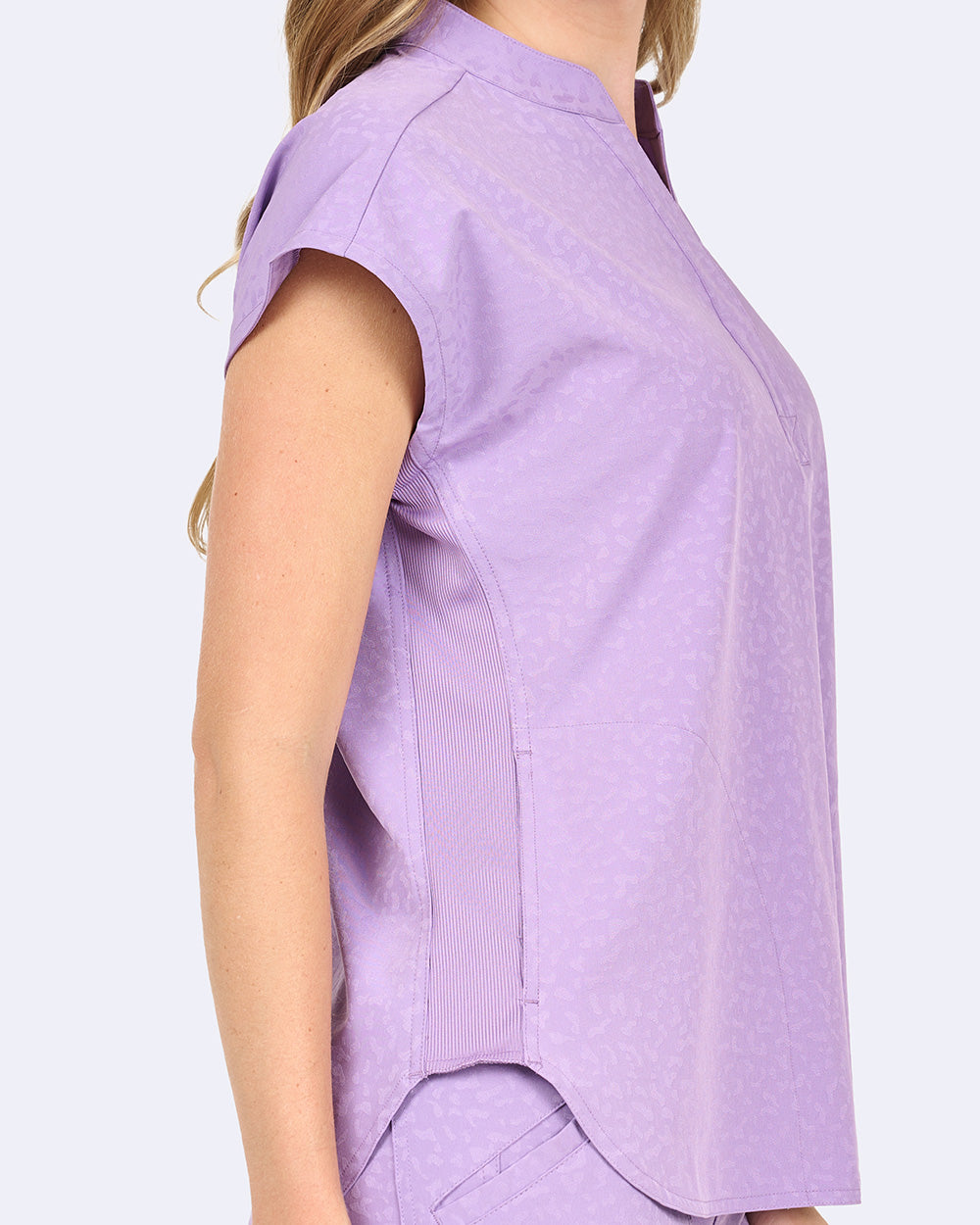 Piper Tuck In Top - Purple Smoke Jacquard