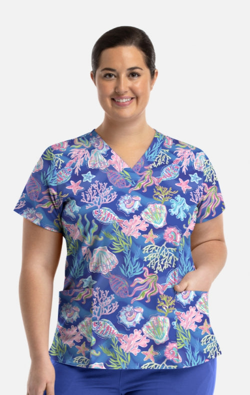 Women's Summer Tides V-Neck Print Top