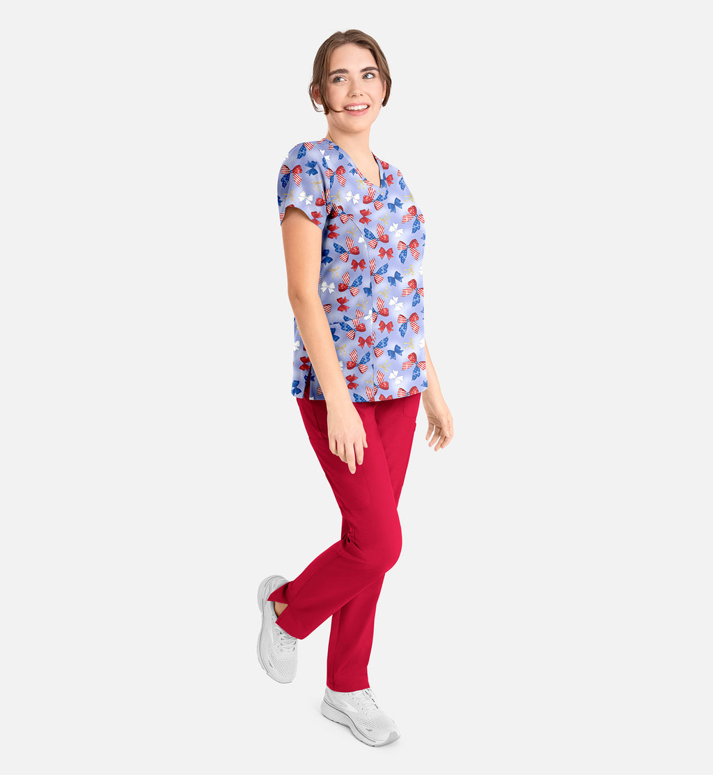 Women's Print Top - Americana Bows