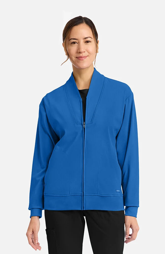 Women's 2-Pocket Shawl Collar Warm Up Jacket - Royal