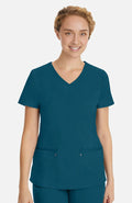 Women's Juliet V-Neck Yoga Scrub Top - Caribbean