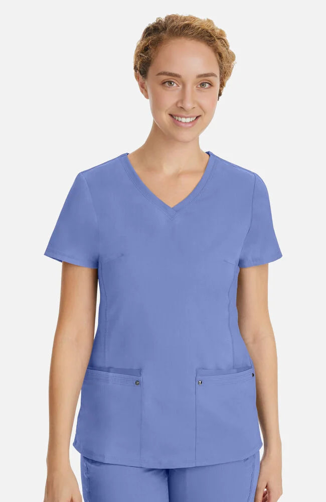 Women's Juliet V-Neck Yoga Scrub Top - Ciel