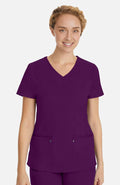 Women's Juliet V-Neck Yoga Scrub Top - Eggplant