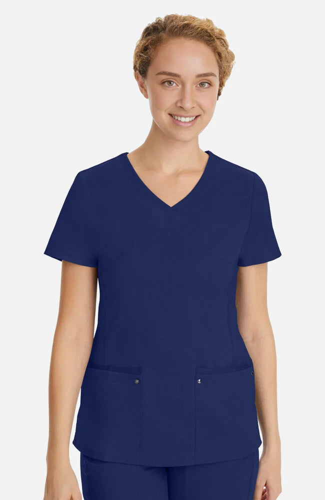 Women's Juliet V-Neck Yoga Scrub Top - Navy