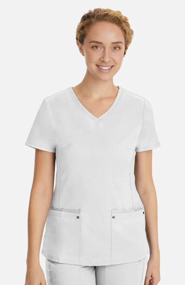 Women's Juliet V-Neck Yoga Scrub Top - White