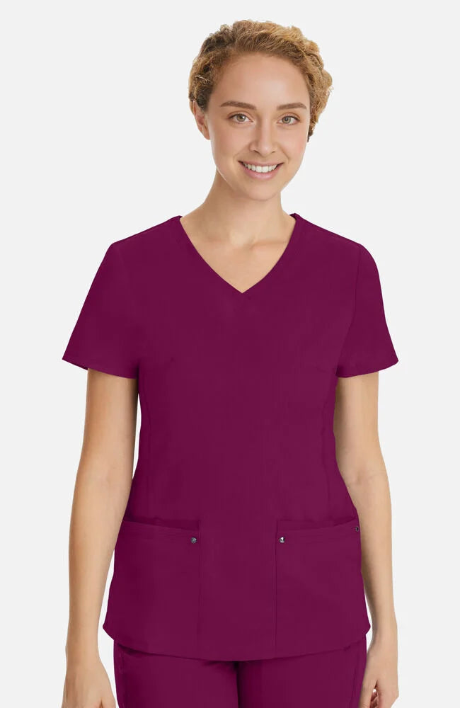 Women's Juliet V-Neck Yoga Scrub Top - Wine