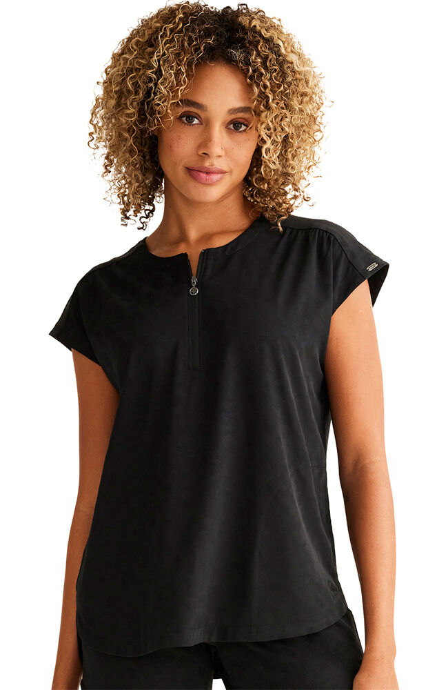 Women's Jayden Leopard Jacquard Top - Black