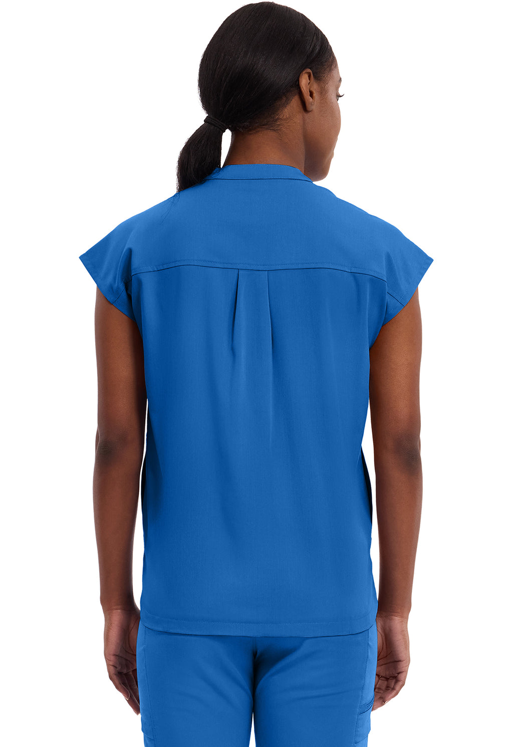 Women's Journey Mandarin Collar Scrub Top - Royal