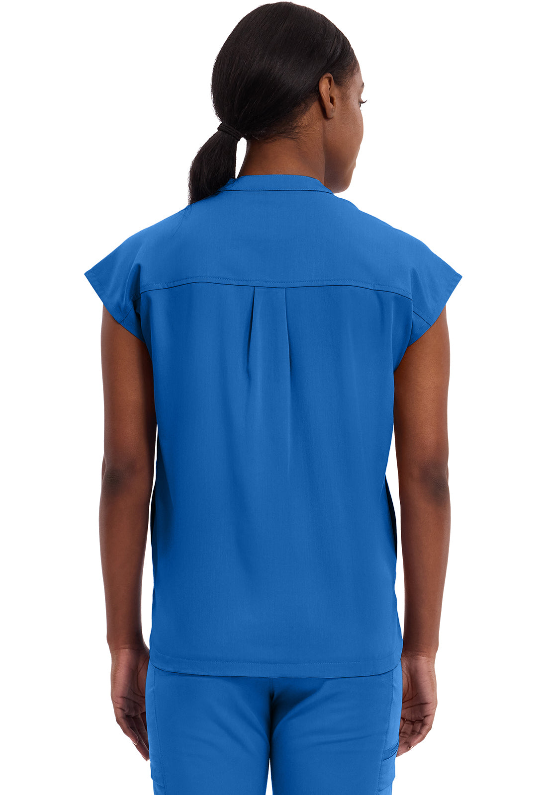 Women's Journey Mandarin Collar Scrub Top - Royal