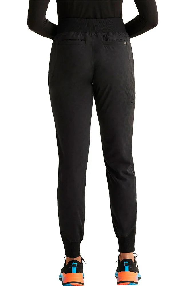 Women's Trinity Leopard Jacquard Jogger - Black