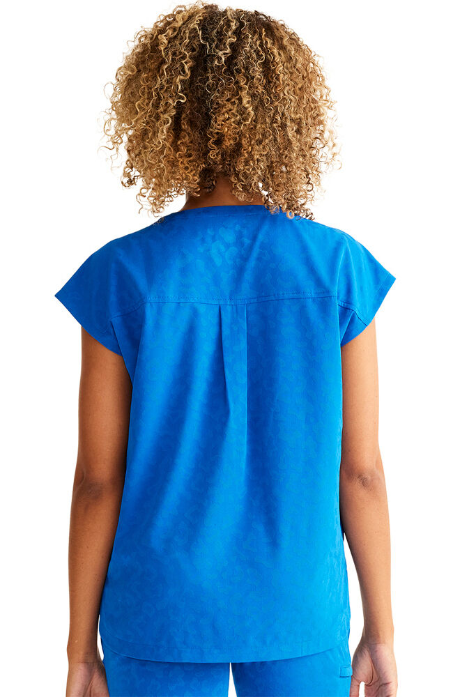 Women's Jayden Leopard Jacquard Top - Royal