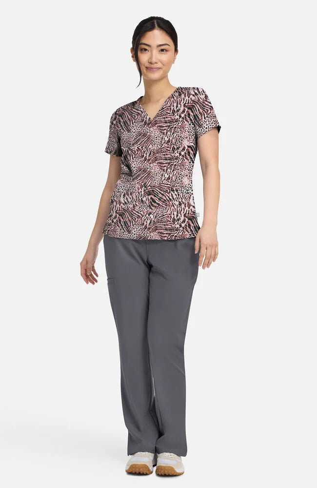 Women's Briana Cool Cattitude Print Scrub Top