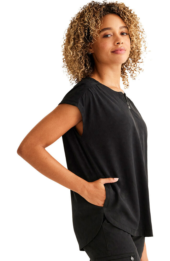 Women's Jayden Leopard Jacquard Top - Black