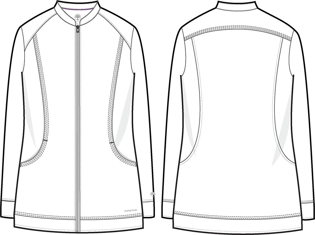 Women's Dakota Zip Front Scrub Jacket - White