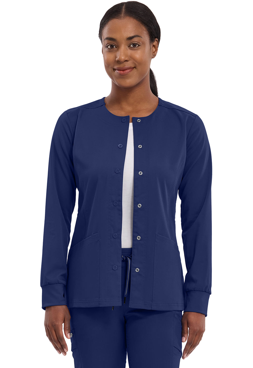 Women's Daisy Snap Front Scrub Jacket - Navy