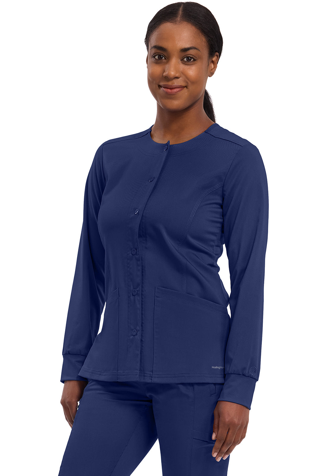 Women's Daisy Snap Front Scrub Jacket - Navy