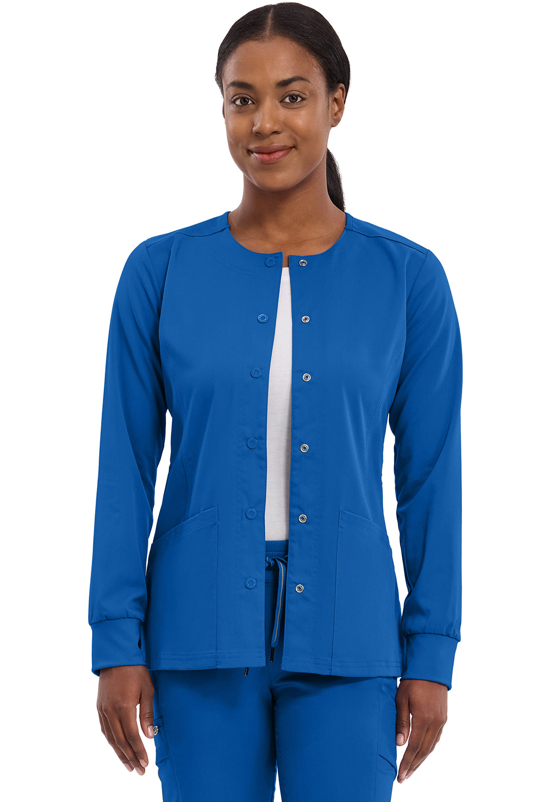Women's Daisy Snap Front Scrub Jacket - Royal