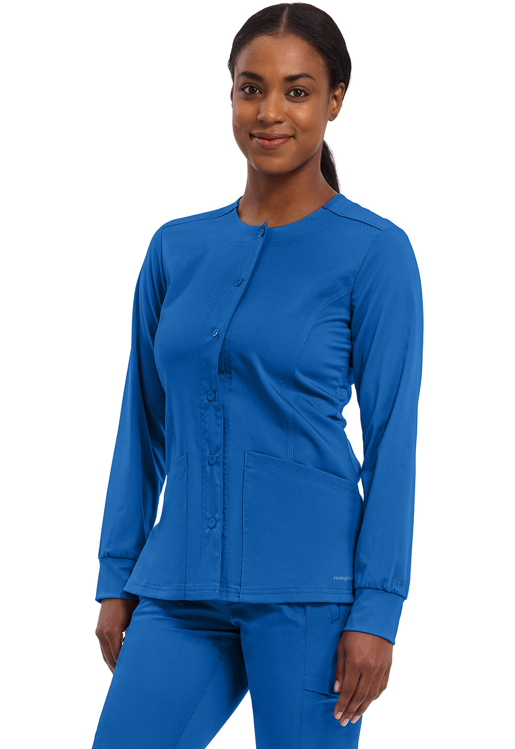 Women's Daisy Snap Front Scrub Jacket - Royal