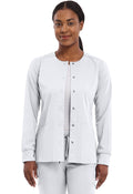 Women's Daisy Snap Front Scrub Jacket - White