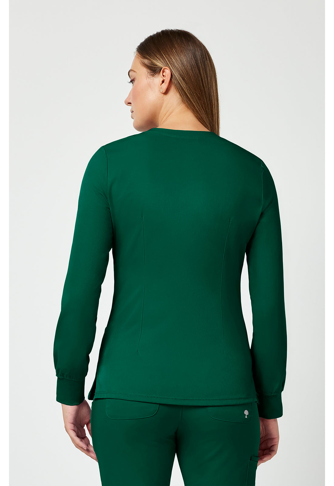 Women's Megan Round Neck Scrub Jacket - Hunter