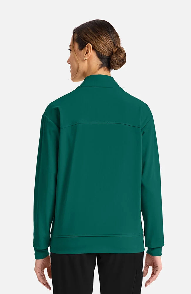 Women's - Pocket Shawl Collar Warm Up Jacket - Hunter