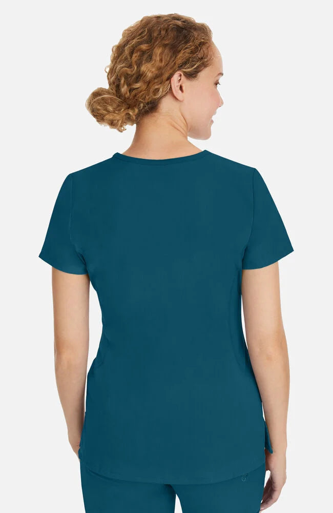 Women's Juliet V-Neck Yoga Scrub Top - Caribbean