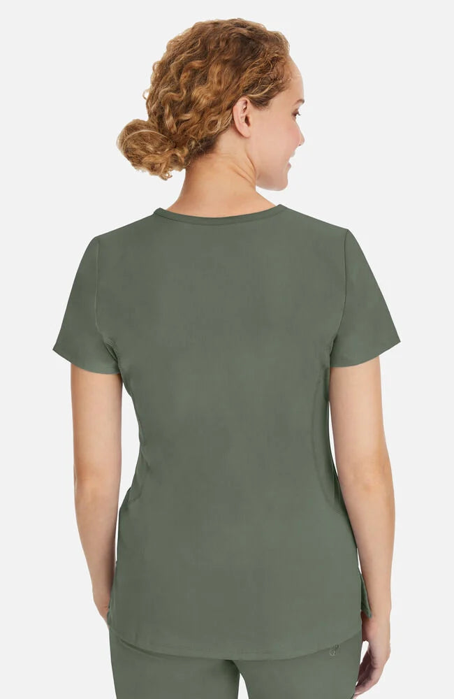 Women's Juliet V-Neck Yoga Scrub Top - Olive