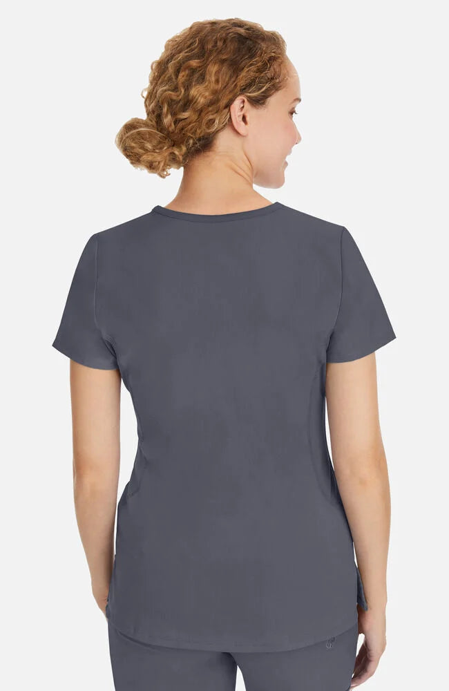 Women's Juliet V-Neck Yoga Scrub Top - Pewter
