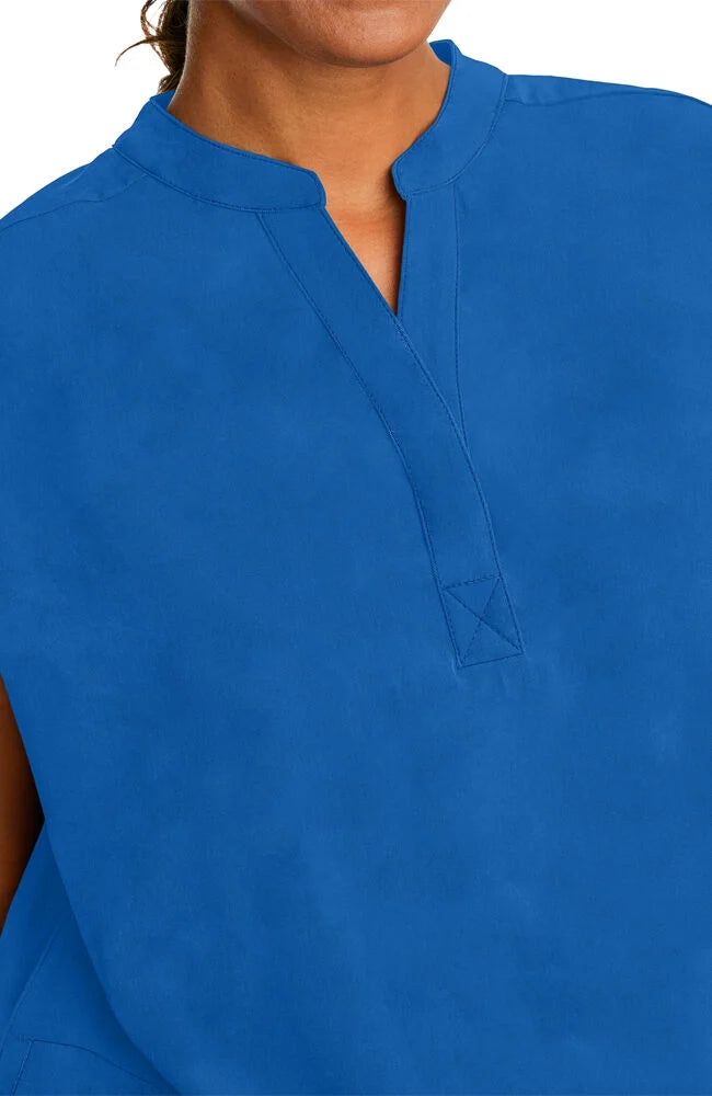 Women's Journey Mandarin Collar Scrub Top - Royal