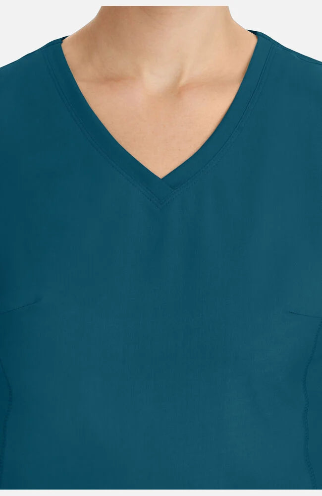 Women's Juliet V-Neck Yoga Scrub Top - Caribbean