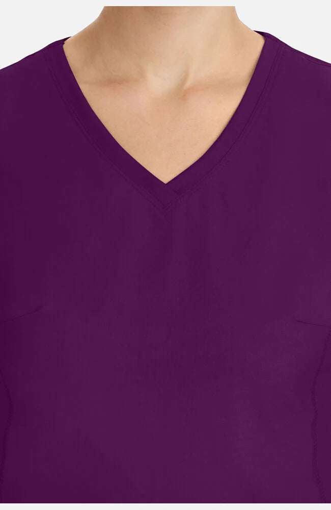 Women's Juliet V-Neck Yoga Scrub Top - Eggplant