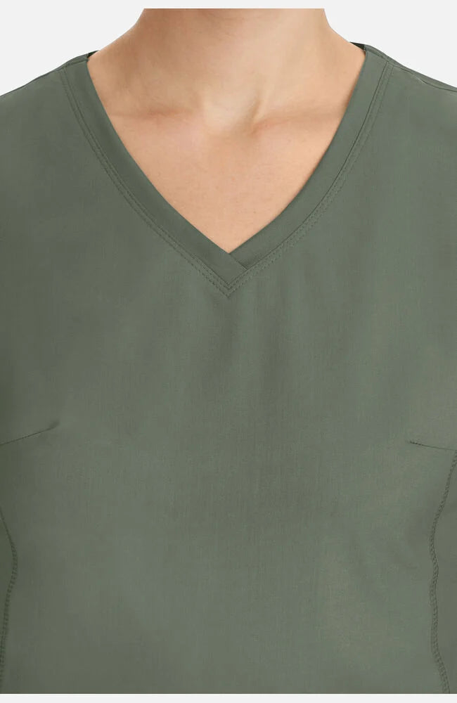 Women's Juliet V-Neck Yoga Scrub Top - Olive