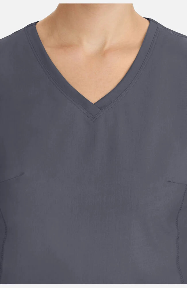 Women's Juliet V-Neck Yoga Scrub Top - Pewter