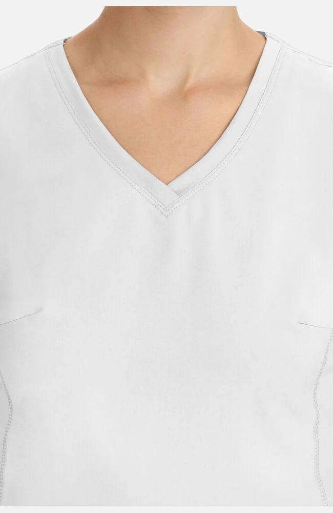 Women's Juliet V-Neck Yoga Scrub Top - White